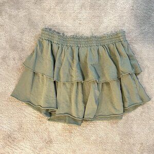 Aerie Ruffle Soft Green Mini Skirt